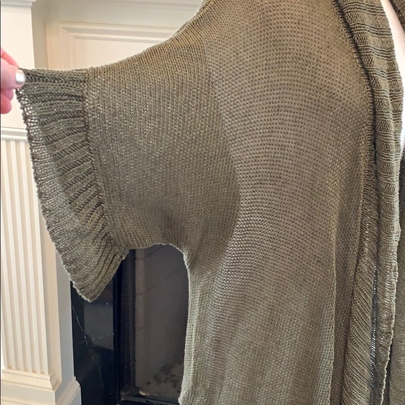 Ralph Lauren RLX 100% linen olive shawl sweater - Picture 4 of 6